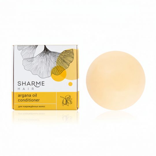 Натуральный твердый кондиционер Sharme Hair Argana Oil с аргановым маслом для поврежденных волос, 45 г